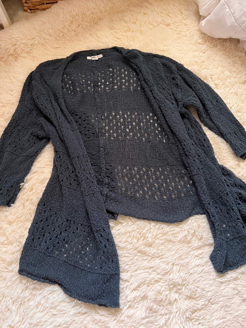 O'Neill Open-Front crochet Cardigan - blue